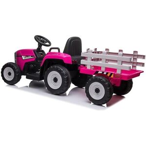 Viking Choice Tractora eléctrico con remolque - Rosa - 136cm x 52cm x 50cm Viking Choice Tractora eléctrico con remolque - Rosa - 136cm x 52cm x 50cm