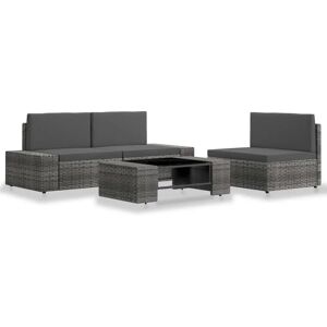 Set de Mobilier pentru Grădină VidaXL - Ratan Rezistent la Intemperii - 4 Locuri Set de Mobilier pentru Grădină VidaXL - Ratan Rezistent la Intemperii - 4 Locuri