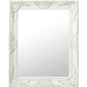 vidaXL Wall Mirror Baroque Style 50x60 cm White vidaXL Wall Mirror Baroque Style 50x60 cm White