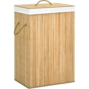 vidaXL Bamboo Laundry Basket with 2 Compartments - Laundry Basket vidaXL Bamboo Laundry Basket with 2 Compartments - Laundry Basket