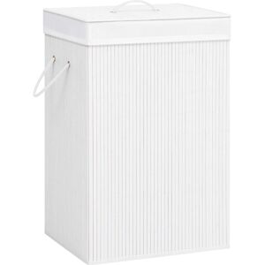 vidaXL Bamboo Laundry Basket White 72L - Laundry Basket vidaXL Bamboo Laundry Basket White 72L - Laundry Basket