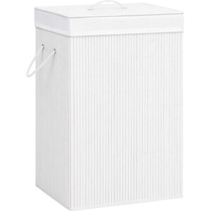 vidaXL Bamboo Laundry Basket White 72L - Laundry Basket vidaXL Bamboo Laundry Basket White 72L - Laundry Basket