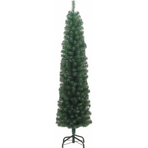 vidaXL Slim Artificial Christmas Tree with Stand Green - Christmas Tree vidaXL Slim Artificial Christmas Tree with Stand Green - Christmas Tree