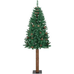 vidaXL Slim Christmas Tree with Real Wood and Cones - 210cm - Christmas Tree vidaXL Slim Christmas Tree with Real Wood and Cones - 210cm - Christmas Tree