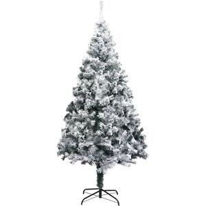 vidaXL Artificial Christmas Tree with Flocked Snow Green 240cm PVC - Christmas Tree vidaXL Artificial Christmas Tree with Flocked Snow Green 240cm PVC - Christmas Tree