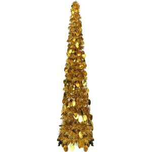 vidaXL Model Gold Foldable Christmas Tree - Christmas Tree vidaXL Model Gold Foldable Christmas Tree - Christmas Tree