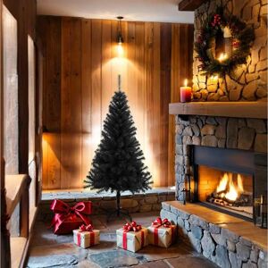 vidaXL Artificial Christmas Tree with Stand Black 150cm PVC - Christmas Tree vidaXL Artificial Christmas Tree with Stand Black 150cm PVC - Christmas Tree