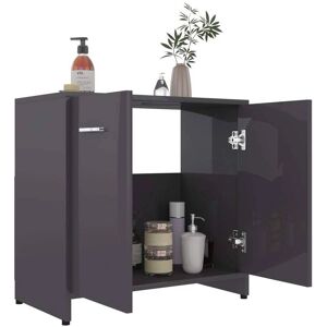 vidaXL Armadio bagno - Grigio lucido - 60x33x61cm vidaXL Armadio bagno - Grigio lucido - 60x33x61cm