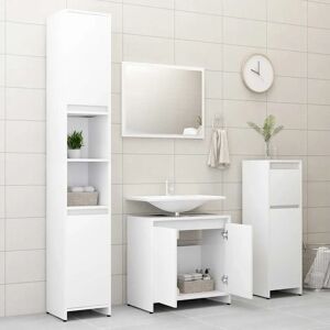 vidaXL White Engineered Wood Bathroom Furniture Set - Bathroom Furniture Set vidaXL White Engineered Wood Bathroom Furniture Set - Bathroom Furniture Set