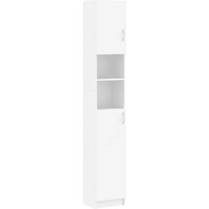 vidaXL Bathroom Cabinet White Engineered Wood 32x25.5x190 cm - Bathroom Cabinet vidaXL Bathroom Cabinet White Engineered Wood 32x25.5x190 cm - Bathroom Cabinet