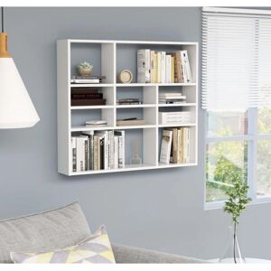 vidaXL Wall Shelf White 90x16x78 cm Engineered Wood - Wall Shelf vidaXL Wall Shelf White 90x16x78 cm Engineered Wood - Wall Shelf