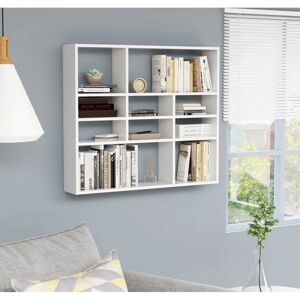 vidaXL Wall Shelf High Gloss White Chipboard Bedroom Living Room Floating Rack - Wall Shelf vidaXL Wall Shelf High Gloss White Chipboard Bedroom Living Room Floating Rack - Wall Shelf