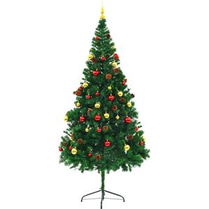 vidaXL Artificial Christmas Tree with Baubles and LEDs Green - Christmas Tree vidaXL Artificial Christmas Tree with Baubles and LEDs Green - Christmas Tree