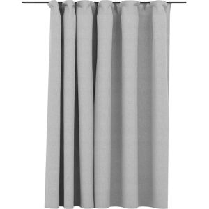 vidaXL Grey Linen-Effect Blackout Curtain with Hooks 290x245 cm vidaXL Grey Linen-Effect Blackout Curtain with Hooks 290x245 cm