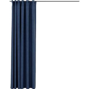 vidaXL Blue Linen-Look Blackout Curtains - Curtain vidaXL Blue Linen-Look Blackout Curtains - Curtain