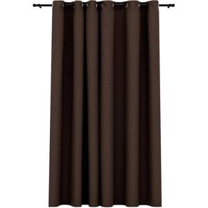 vidaXL Linen-Look Blackout Curtain with Grommets Taupe - Curtain vidaXL Linen-Look Blackout Curtain with Grommets Taupe - Curtain