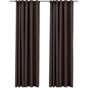 vidaXL Linen-Look Blackout Curtains - 2 pcs - Privacy & Light Block vidaXL Linen-Look Blackout Curtains - 2 pcs - Privacy & Light Block