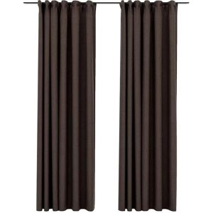 vidaXL Linen-Look Blackout Curtains - 2 pcs Taupe - 140x245 cm vidaXL Linen-Look Blackout Curtains - 2 pcs Taupe - 140x245 cm