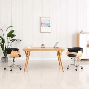 vidaXL Schwarzer Drehbarer Bürostuhl - Ergonomisch, Höhenverstellbar vidaXL Schwarzer Drehbarer Bürostuhl - Ergonomisch, Höhenverstellbar