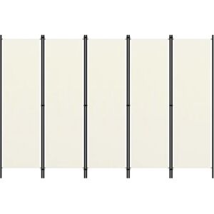 vidaXL 5-Panel Cream White Room Divider - Room Type vidaXL 5-Panel Cream White Room Divider - Room Type