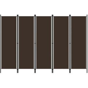 vidaXL 5 pcs. Room Divider Brown 250x180 cm vidaXL 5 pcs. Room Divider Brown 250x180 cm