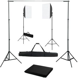 vidaXL Fotostudie Sæt med Softbox-lys og Baggrund vidaXL Fotostudie Sæt med Softbox-lys og Baggrund