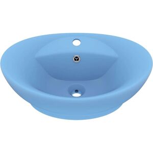 vidaXL Luxury Basin Overflow Oval Light Blue - Basin vidaXL Luxury Basin Overflow Oval Light Blue - Basin