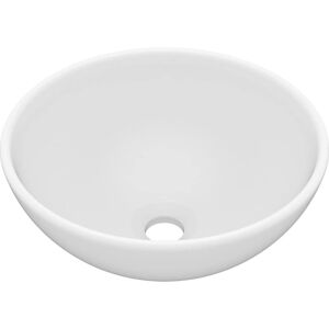 vidaXL Luxury Washbasin Round Matt White 32.5x14 cm Ceramic - Washbasin vidaXL Luxury Washbasin Round Matt White 32.5x14 cm Ceramic - Washbasin