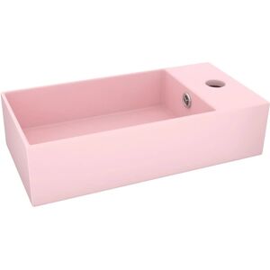 Lavabo de salle de bain vidaXL avec trop-plein céramique mate rose - Lavabo - Publicité Lavabo de salle de bain vidaXL avec trop-plein céramique mate rose - Lavabo - Publicité