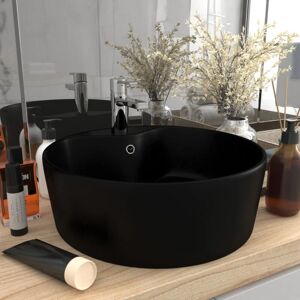 vidaXL Luxury Washbasin with Overflow Matt Black 36x13 cm Ceramic - Washbasin vidaXL Luxury Washbasin with Overflow Matt Black 36x13 cm Ceramic - Washbasin