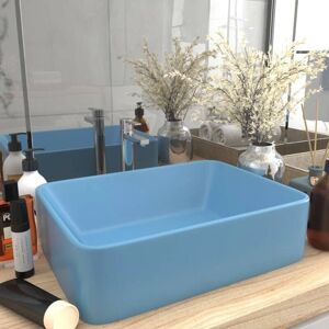vidaXL Light Blue Rectangular Ceramic Washbasin - Washbasin vidaXL Light Blue Rectangular Ceramic Washbasin - Washbasin