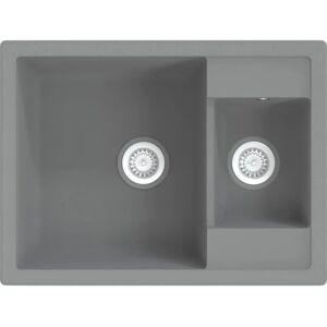 vidaXL Grey Double Basin Granite Kitchen Sink - Kitchen Sink vidaXL Grey Double Basin Granite Kitchen Sink - Kitchen Sink