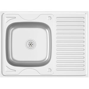 vidaXL Kitchen Sink with Drainer Set Silver 800x600x155 mm Stainless Steel - Kitchen Sink vidaXL Kitchen Sink with Drainer Set Silver 800x600x155 mm Stainless Steel - Kitchen Sink
