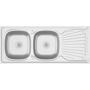 vidaXL Double Sink Silver - Kitchen Sink vidaXL Double Sink Silver - Kitchen Sink