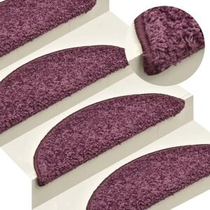 vidaXL Dark Purple Carpet Stair Treads 15 pcs - Stair Accessories vidaXL Dark Purple Carpet Stair Treads 15 pcs - Stair Accessories
