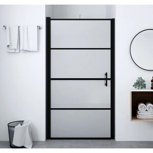 vidaXL Shower Door Frost Tempered Glass 100x178 cm Black - Shower Door vidaXL Shower Door Frost Tempered Glass 100x178 cm Black - Shower Door