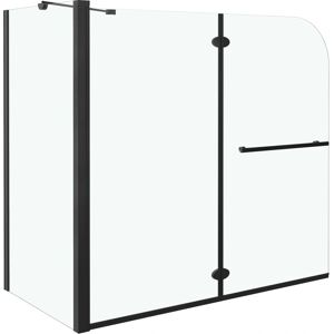 vidaXL Bi-Folding Shower Enclosure ESG Black - Shower Enclosure vidaXL Bi-Folding Shower Enclosure ESG Black - Shower Enclosure