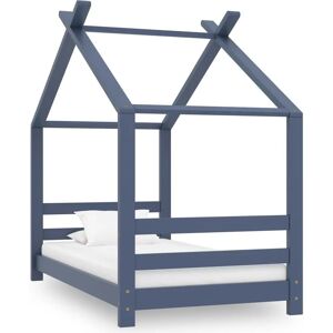 vidaXL Cama Infantil de Pino Macizo Gris - Cama para Niños vidaXL Cama Infantil de Pino Macizo Gris - Cama para Niños