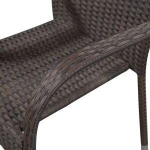 vidaXL Stackable garden chairs 4 pcs. Poly rattan brown vidaXL Stackable garden chairs 4 pcs. Poly rattan brown