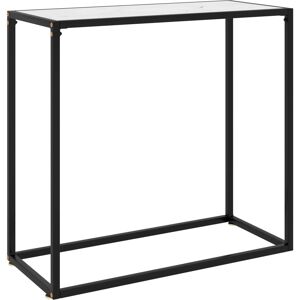 vidaXL Console Table White 80x35x75 cm Tempered Glass - Console Table vidaXL Console Table White 80x35x75 cm Tempered Glass - Console Table
