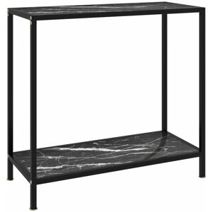 vidaXL Black Console Table 80x35x75 cm Tempered Glass - Console Table vidaXL Black Console Table 80x35x75 cm Tempered Glass - Console Table