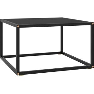 vidaXL Couchtisch Schwarz mit schwarzem Glas 60x60x35 cm - Couchtisch vidaXL Couchtisch Schwarz mit schwarzem Glas 60x60x35 cm - Couchtisch