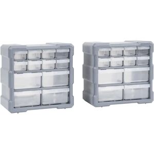 vidaXL Multi-drawer Organizer 2 pcs 12 Drawers - Drawer Organizer vidaXL Multi-drawer Organizer 2 pcs 12 Drawers - Drawer Organizer