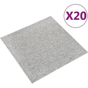 vidaXL 20x Carpet Floor Tiles - 5 m² Light Grey - Carpet Floor Tiles vidaXL 20x Carpet Floor Tiles - 5 m² Light Grey - Carpet Floor Tiles