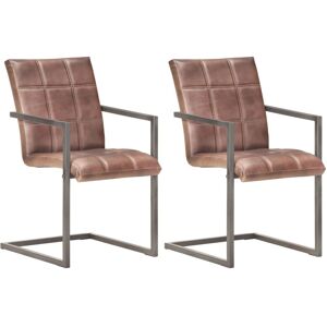 VidaXL 321853 Silla de comedor vintage de cuero con cantilever - Silla de comedor VidaXL 321853 Silla de comedor vintage de cuero con cantilever - Silla de comedor