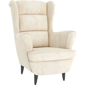 vidaXL Fauteuil en Velours Blanc Crème - Fauteuil - Publicité vidaXL Fauteuil en Velours Blanc Crème - Fauteuil - Publicité