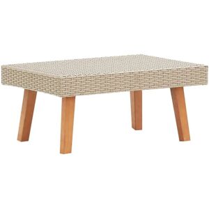 vidaXL Gartentisch Poly Rattan Beige - Gartentisch vidaXL Gartentisch Poly Rattan Beige - Gartentisch