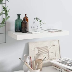 vidaXL White Floating Wall Shelf - 50x23x3.8 cm - Wall Shelf vidaXL White Floating Wall Shelf - 50x23x3.8 cm - Wall Shelf