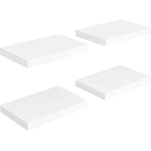 vidaXL 4x Floating Wall Shelves White 40x23x3.8 cm MDF Display Bookcase Ledge vidaXL 4x Floating Wall Shelves White 40x23x3.8 cm MDF Display Bookcase Ledge