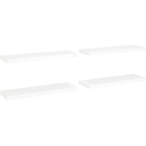vidaXL 4x Floating Wall Shelves White 80x23.5x3.8 cm MDF Display Rack vidaXL 4x Floating Wall Shelves White 80x23.5x3.8 cm MDF Display Rack